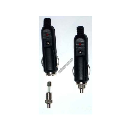 Zigarettenanzünderstecker mit Sicherung + LED