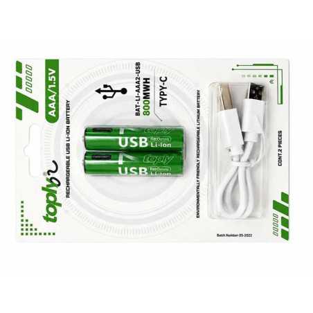 Set mit 2 Akkus + Ladekabel 1,5 V R3
