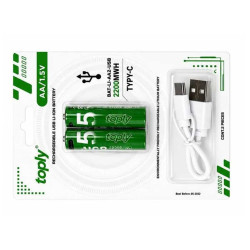 Set of 2 batteries + 1.5V R6 charging cable