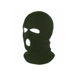 Green balaclava with 3 holes