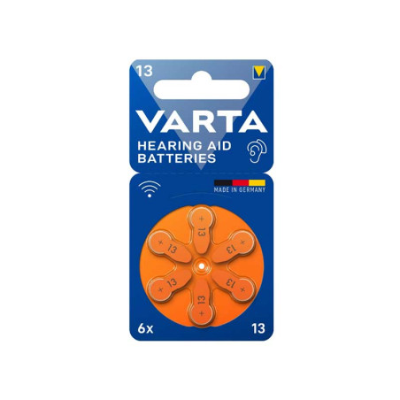 Set of 6 Varta 13 Hearing Aid Batteries
