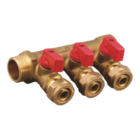 Manifold for a radiator system with 3 valves