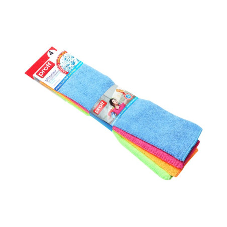Profi Microfiber Window Cloths, 4-piece set, 28x38 cm