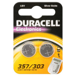 Set of 2 Duracell AG13 Batteries for Watch 357/303