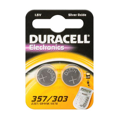 Set of 2 Duracell AG13 Batteries for Watch 357/303