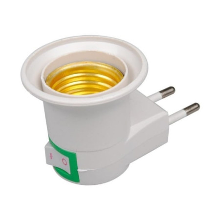 Adapter 220V auf E27 Riemenscheibe mit Schalter