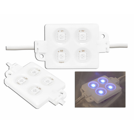 Moduł z 4 diodami LED SMD 5050 w kolorze niebieskim