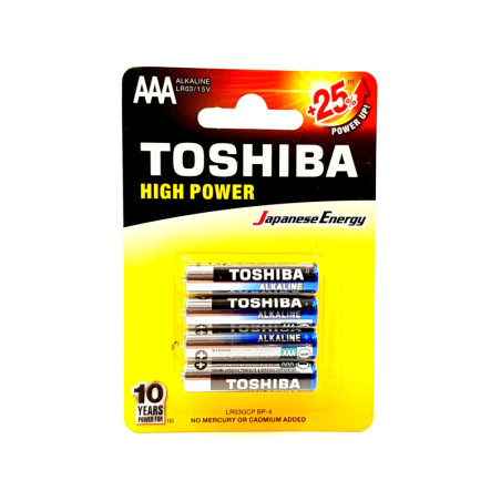 Baterie alkaliczne AAA Toshiba R3 High Power, 4 szt.
