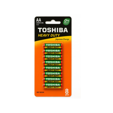 Toshiba R6 Zinc Batteries, Blister Pack, 8-Pack