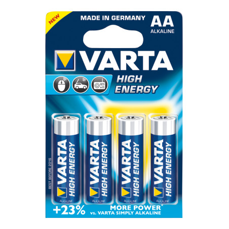 Set mit 4 Varta High Energy Longlife Power R6-Batterien