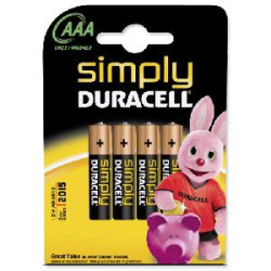 Set mit 4 R3 Duracell Simply-Batterien