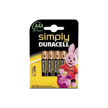 Set of 4 R3 Duracell Simply batteries