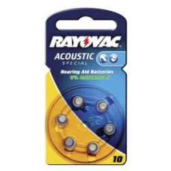 Set of 6 Rayovac 10 hearing aid batteries