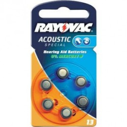 Set of 6 Rayovac 13 hearing aid batteries