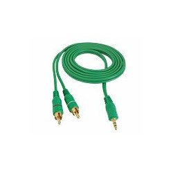 Cablu jack 3,5mm la 2RCA 10m verde