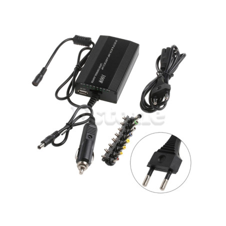 Universal laptop power supply 100W 220V/12V+USB