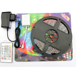 Multicolor LED roll 5m power supply + remote control