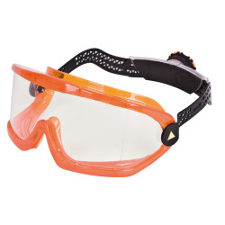 Orangefarbene Schutzbrille