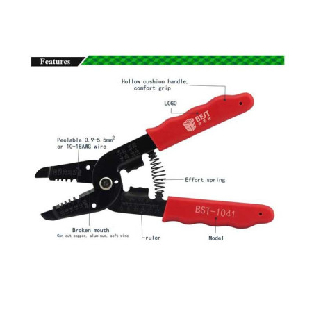 Professional stripping pliers 0.9-5.5mm2 BST-1041