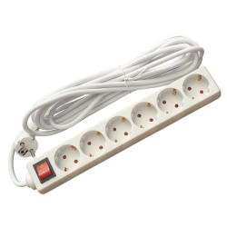 6-way extension cord 3m 3x1.5mm2 with Alien plug