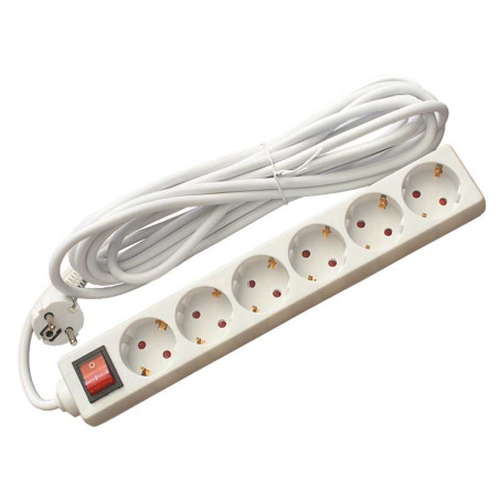 6-way extension cord 5m 3x1.5mm2 with Alien plug