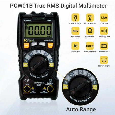 Digital multimeter true RMS NCV PCW01B