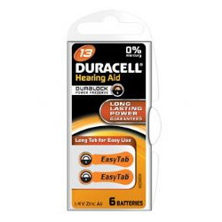 Set of 6 hearing aid batteries 13 Duracell