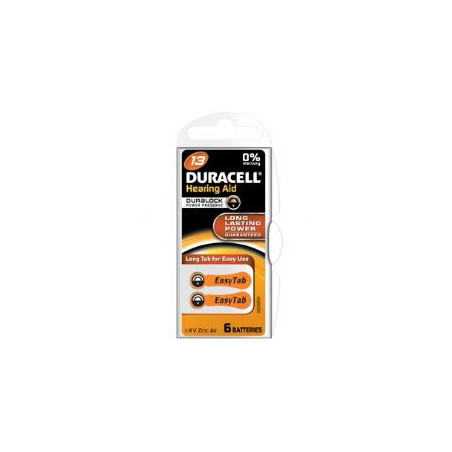 Set of 6 hearing aid batteries 13 Duracell