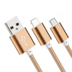 Microusb cable with braided wire appearance