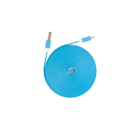 Blaues flexibles flaches iPhone-Kabel