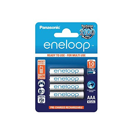 Set mit 2 Panasonic Eneloop BK-4MCCE AAA-Batterien