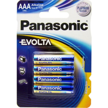 Set of 4 Panasonic Evolta Alkaline LR6 AA batteries