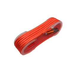 Orange textile microusb cable