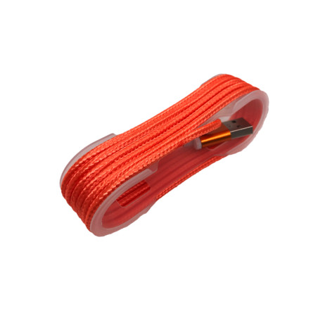 Orange textile microusb cable