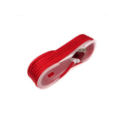 Red textile microusb cable