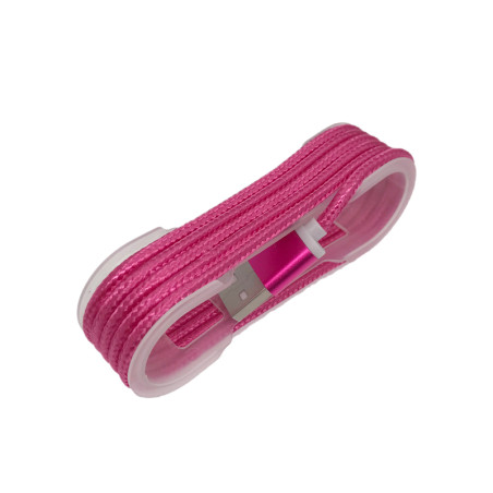 Purple textile microusb cable