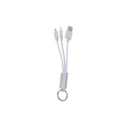 Silver 2in1 microusb/Iphone keychain cable