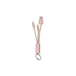 Key ring cable 2in1 microusb/Iphone gold