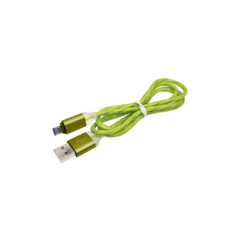 Grünes, gummiertes, dickes Micro-USB-Kabel