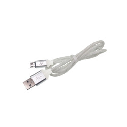 Thick white gummed microusb cable