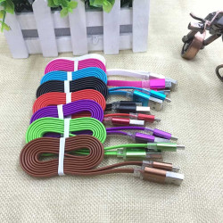 Flexible microusb cable with pink metal plugs