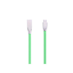 Cablu microusb cu mufe in carcasa de metal verde