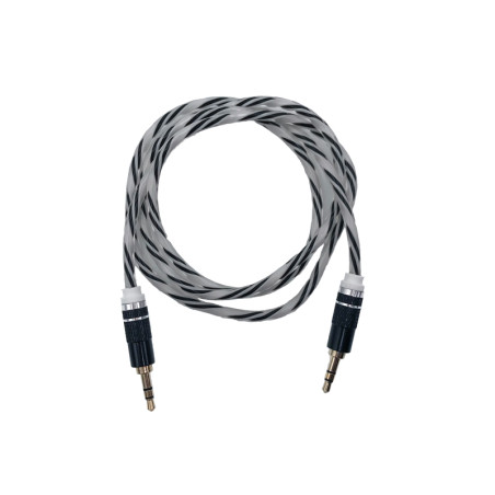 Kabel jack 3,5mm męski na jack 3,5mm męski silikonowy z metalowymi końcówkami 1m