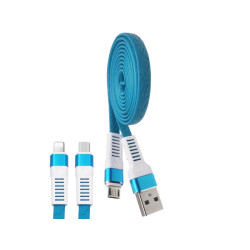 Blaues Micro-USB-Kabel aus Kunstleder