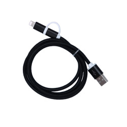 Textile cable 2in1 microusb/Ihpone black