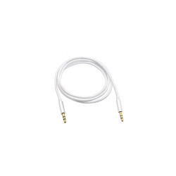 Kabel jack 3.5mm na jack 3.5mm, tekstylny biały