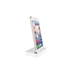 White iPhone charging stand