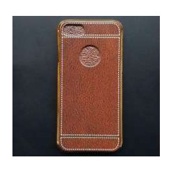 iPhone7 TPU case with orange leather imitation