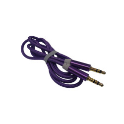 Cable jack 3.5mm to jack 3.5mm purple textile