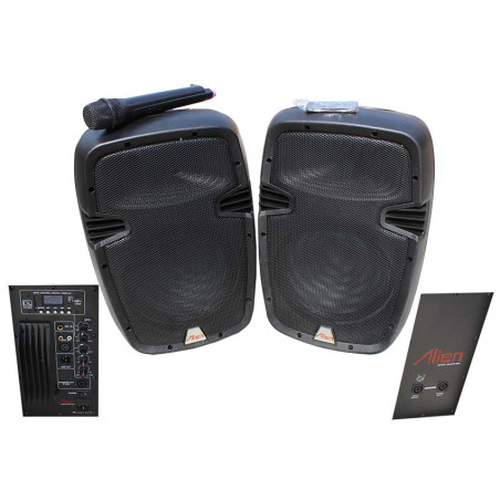 Set of 2 speakers ABS 10inch 2110 USB/SD/FM/BT Alien